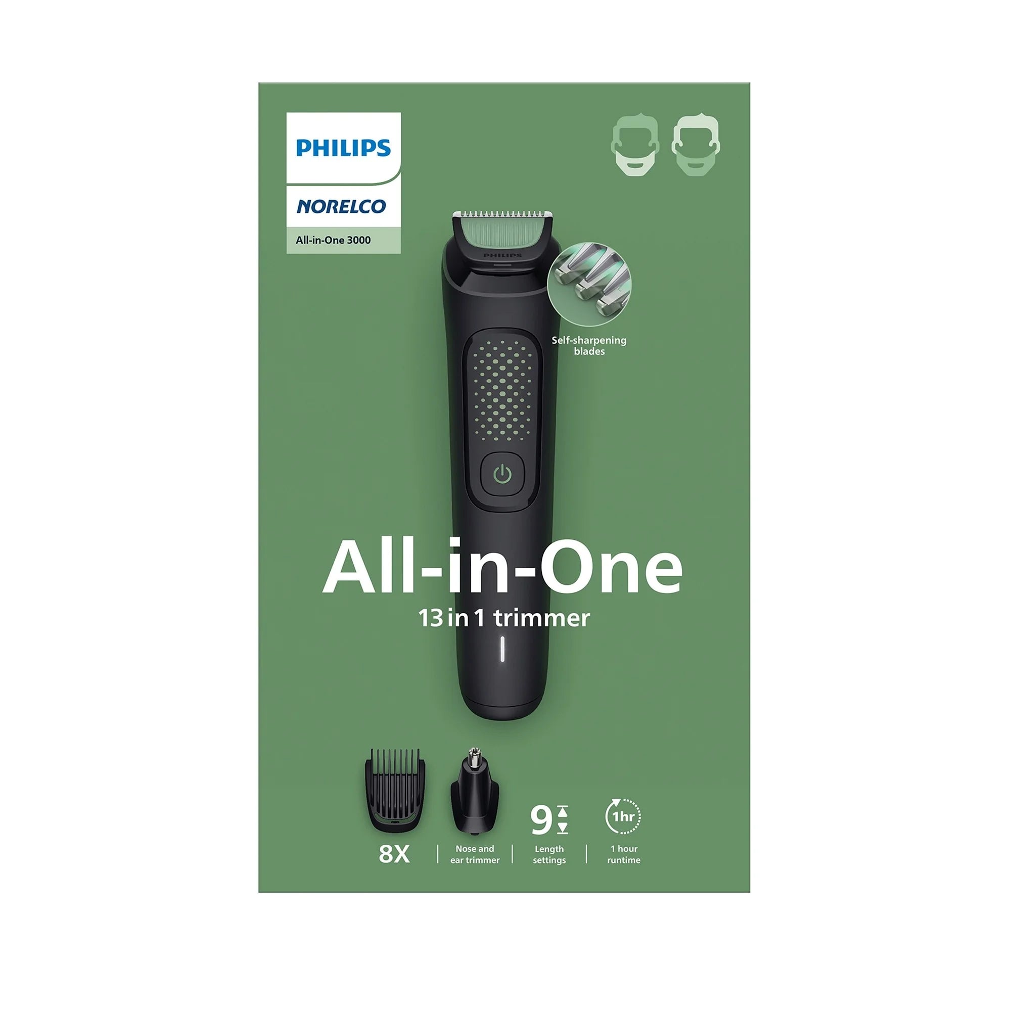 Philips Norelco All-In-One 3000 Series 13 In 1 Trimmer, Beard Styler & Men'S Hair Clipper, 9 Length Settings & Self-Sharpening Skin-Friendly Blades, MG3919/50