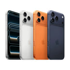 Four Apple iPhone 17 Pro smartphones in different colors on a white background